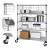 Thumbnail image #3 for Quantum 5-Shelf Wire Enclosed Mobile Cart, 36 x 24 x 69 Inches, 1200 lb. Capacity