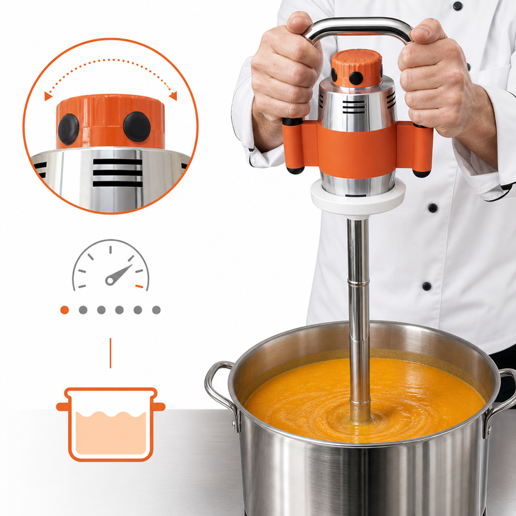 Product image #3 for SMX SMX850ES Single-Speed Immersion Blender with 27-Inch Shaft, Detachable Bell, and 75-Gallon Capacity