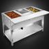 Thumbnail image #3 for Klinger's Trading WB2H 2-Well Gas Steam Table with Open Shelf Base and 8-Inch Serving Board