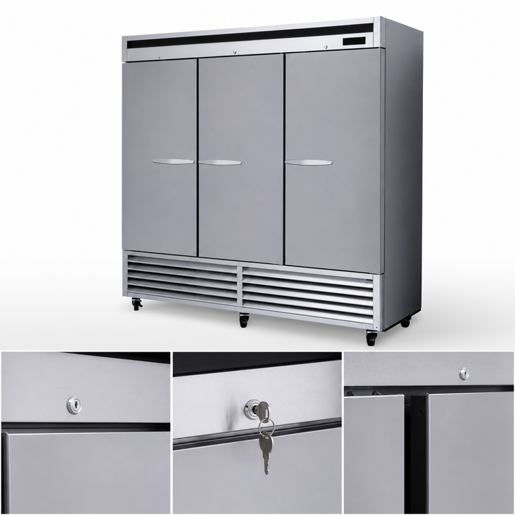 Product image #3 for Kool-It Signature KBSF-3 Three-Section Reach-In Freezer, 66 Cu. Ft., Bottom-Mounted Self-Contained Refrigeration