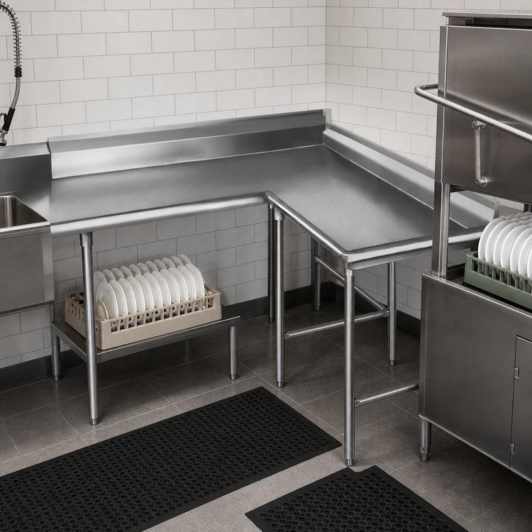 Product image #3 for Eagle Group 72-Inch Right-Hand Island Clean Dishtable with 16/430 Stainless Steel Top