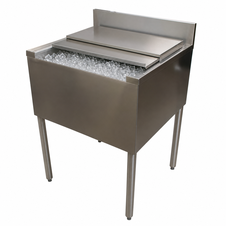 Product image #4 for BK Resources Underbar Insulated Stainless Steel Ice Bin with 80 lb Capacity, 24" W x 21" D