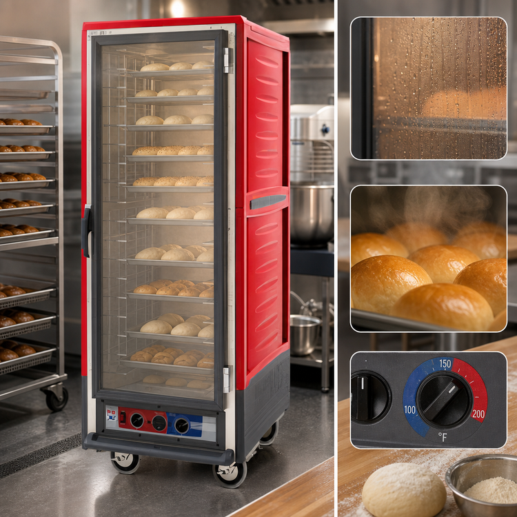 Product image #3 for Metro C5 3 Series Mobile Moisture Heated Holding & Proofing Cabinet, Full Height, Clear Polycarbonate Door, 35-Pan Capacity, Red Insulation Armour