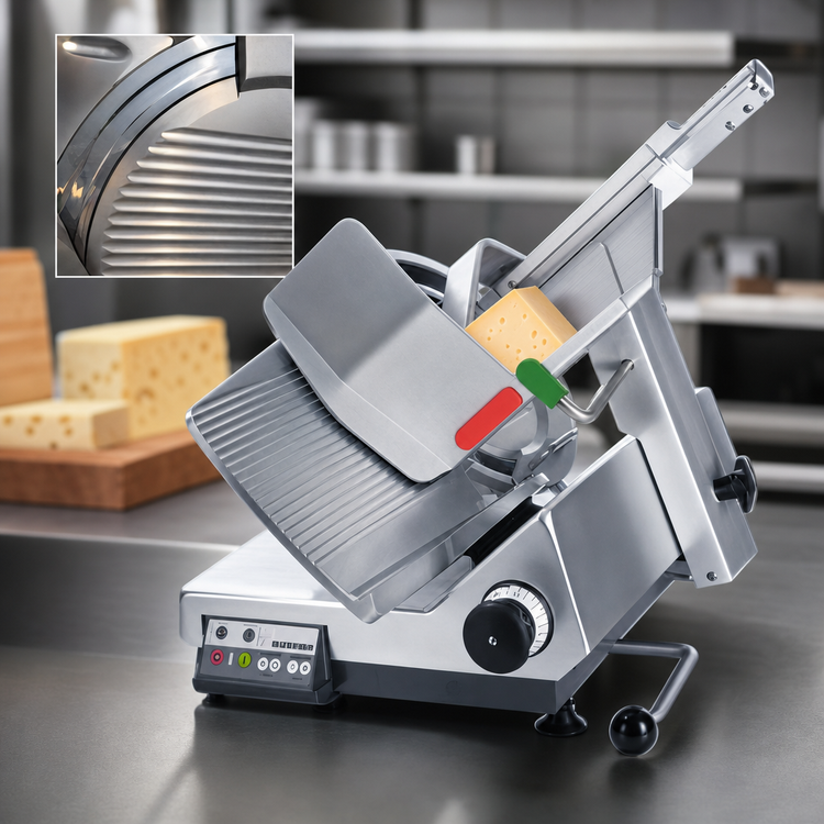 Product image #3 for Bizerba GSP HD I 150-GCB Automatic Heavy-Duty Illuminated Safety Slicer with 13-Inch Grooved Cheese Blade
