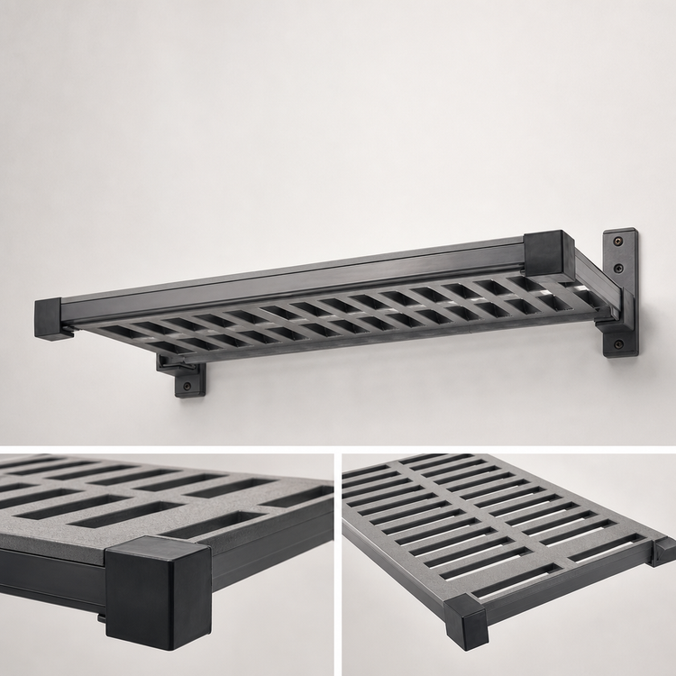 Product image #3 for Cambro Camshelving Elevation Series 18-Inch x 30-Inch Vented Wall Shelving Add-On Shelf Kit, Brushed Graphite