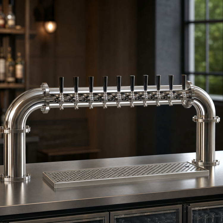 Product image #3 for Glastender Glycol-Cooled Pipe Pass-Thru Countertop Draft Dispensing Tower with 10 Faucets