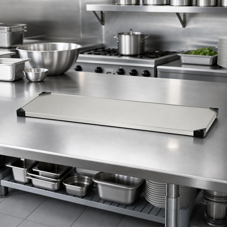 Product image #3 for Metro Super Erecta 54"W x 18"D Flat Solid Stainless Steel Shelf with Raised Ship's Edge