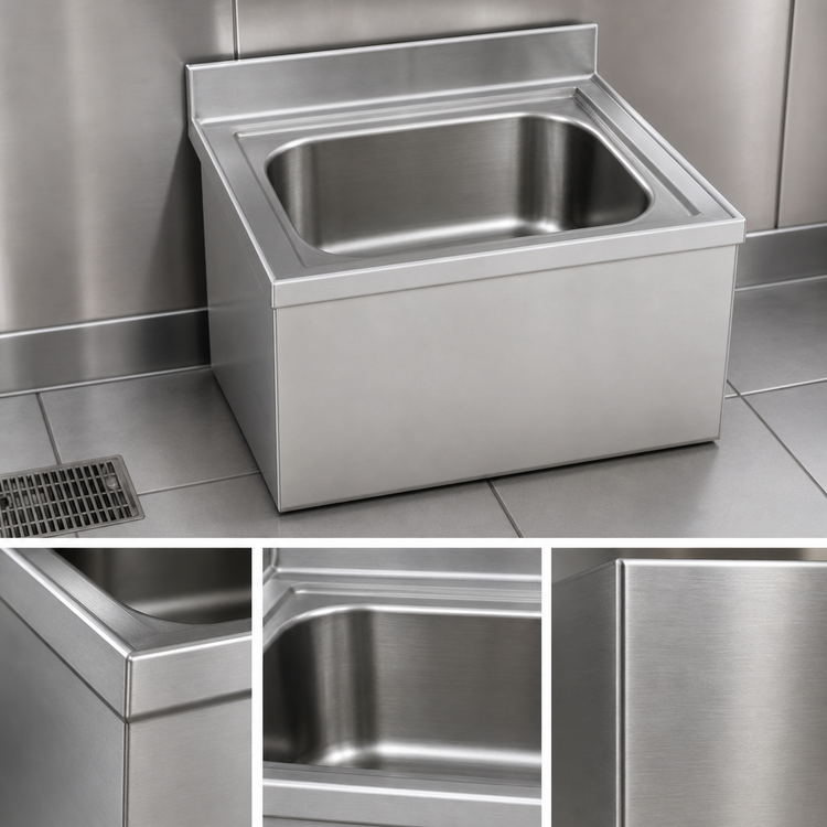 Product image #3 for Eagle Group F1916-12-X Floor-Mounted 304 Stainless Steel Mop Sink