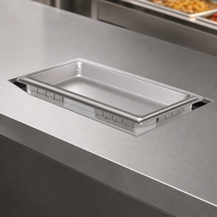 Product image #3 for Hatco Drop-In Rectangular Non-Insulated Heated Well with Auto-Fill and Drain, Full-Size Pan, Stainless Steel