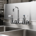 Thumbnail image #3 for Krowne Royal Series Splash-Mounted Commercial Faucet with 8-Inch Centers and 6-Inch Gooseneck Spout