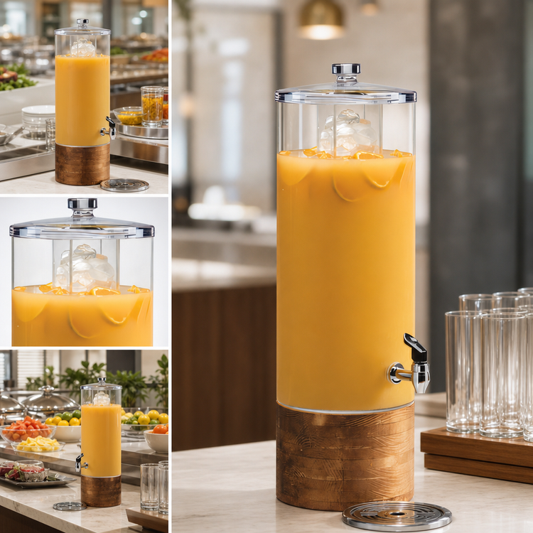 Product image #3 for Madera Round 3 Gallon BPA-Free Beverage Dispenser with Ice Chamber and Drip Tray