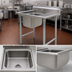 Thumbnail image #3 for Eagle Group Commercial 1-Compartment Stainless Steel Sink with Right-Hand Drainboard