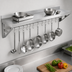 Thumbnail image #3 for Wall-Mount Stainless Steel Overshelf Pot Rack, 60 x 12 Inches, With 18 Hooks