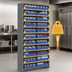 Thumbnail image #3 for Quantum Closed Heavy-Duty Stationary Wire Shelving Unit with 13 Shelves and 72 QED601 Bins, 36 x 12 x 75 Inches