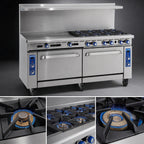 Thumbnail image #3 for Imperial (Middleby) Pro Series IR-6-G36-C-XB 72-Inch Gas Restaurant Range with 6 Open Burners, 36-Inch Griddle & Convection Oven