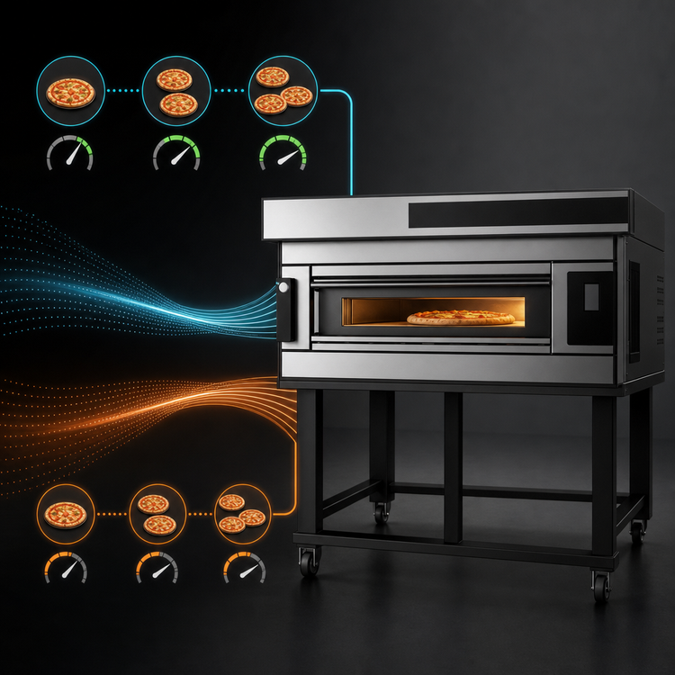Product image #3 for Moretti Forni serieS EVOLUTION S105E Single Deck Full-Size Electric Pizza Oven with Stand