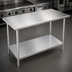Thumbnail image #3 for Advance Tabco 72 Inch x 30 Inch Stainless Steel Flat Top Work Table with Adjustable Undershelf