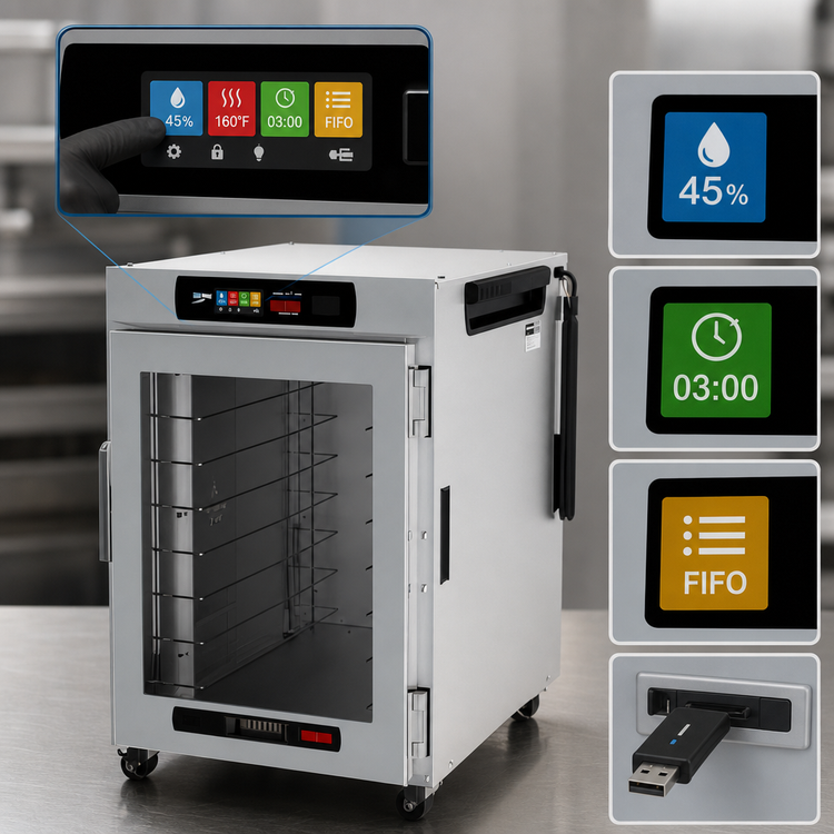 Product image #4 for Metro HotBlox™ Wide 8-Pan Pass-Thru Undercounter Insulated Holding Cabinet, Digital Touchscreen, Clear Front / Solid Rear, 120V