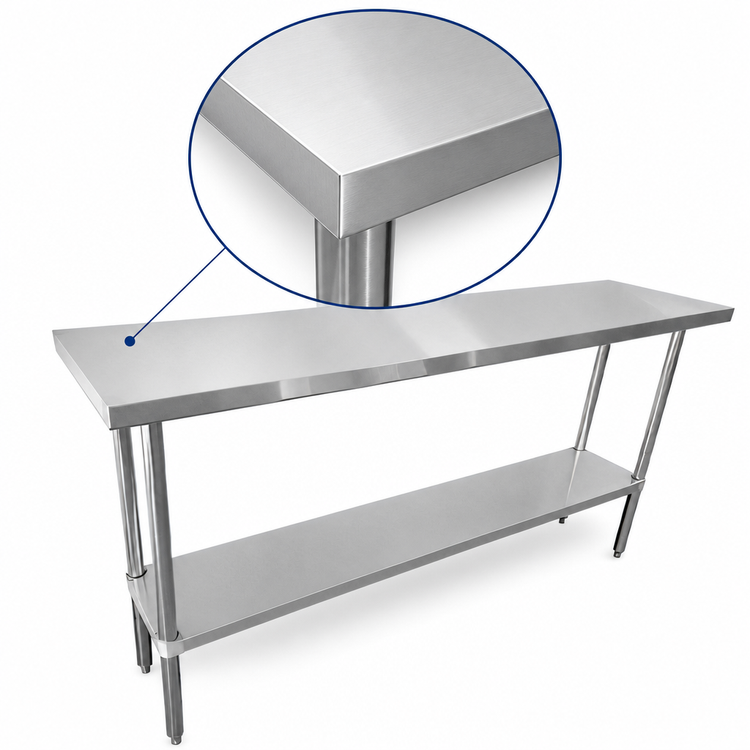 Product image #3 for Sapphire 60-Inch x 36-Inch Flat Top Stainless Steel Work Table with Adjustable Undershelf