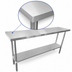 Thumbnail image #3 for Sapphire 60-Inch x 36-Inch Flat Top Stainless Steel Work Table with Adjustable Undershelf