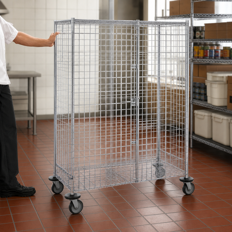 Product image #3 for Metro Super Erecta qwikSLOT Mobile Chrome-Plated Wire Security Cage
