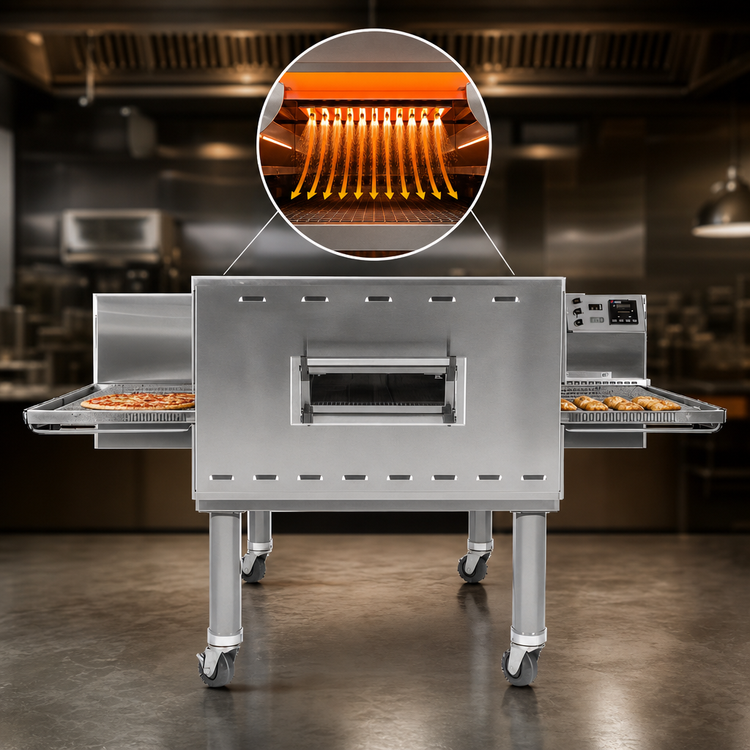 Product image #3 for Middleby Marshall PS3240G-3 Triple Deck Gas Impingement PLUS Conveyor Oven, 32-Inch Belt, 40-Inch Chamber