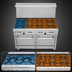 Thumbnail image #3 for Southbend Ultimate 48-Inch Commercial Gas Range with 6 Burners and 2 Space Saver Ovens