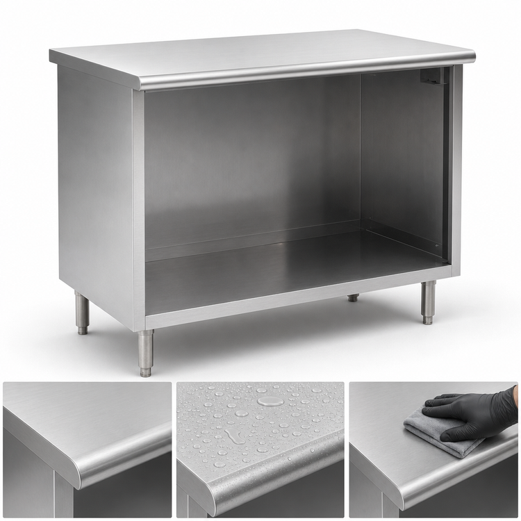 Product image #3 for Eagle Spec-Master 96-Inch x 30-Inch Open Front Stainless Steel Cabinet Base Work Table