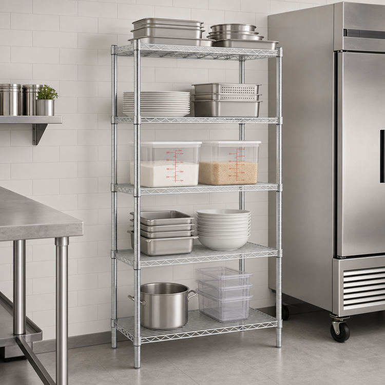 Product image #3 for EAGLEbrite 5-Tier Stationary Wire Shelving Starter Unit, 30 x 18 x 86 Inches, Zinc Finish