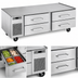 Thumbnail image #3 for Randell 120-Inch Three-Section Refrigerated Equipment Stand with 6 Drawers, Left-Side Compressor, 6-Inch Pan Capacity