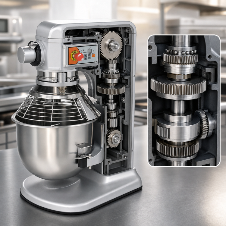 Product image #3 for BakeMax 20 Qt 5-Speed Gear-Driven Countertop Planetary Mixer with Digital Timer