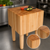 Thumbnail image #3 for John Boos AA11 Professional End-Grain Maple Butcher Block Work Table, 40 x 35 x 34 Inches, 16-Inch Thick Top, Oil Finish