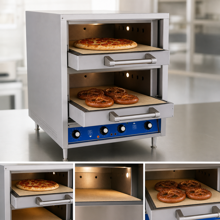 Product image #4 for Bakers Pride HearthBake Series 2-Compartment Countertop Electric Brick-Lined Pizza/Pretzel Oven