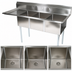 Thumbnail image #3 for John Boos E-Series 3-Compartment Stainless Steel Sink with Left Drainboard, 74-1/2 Inch W