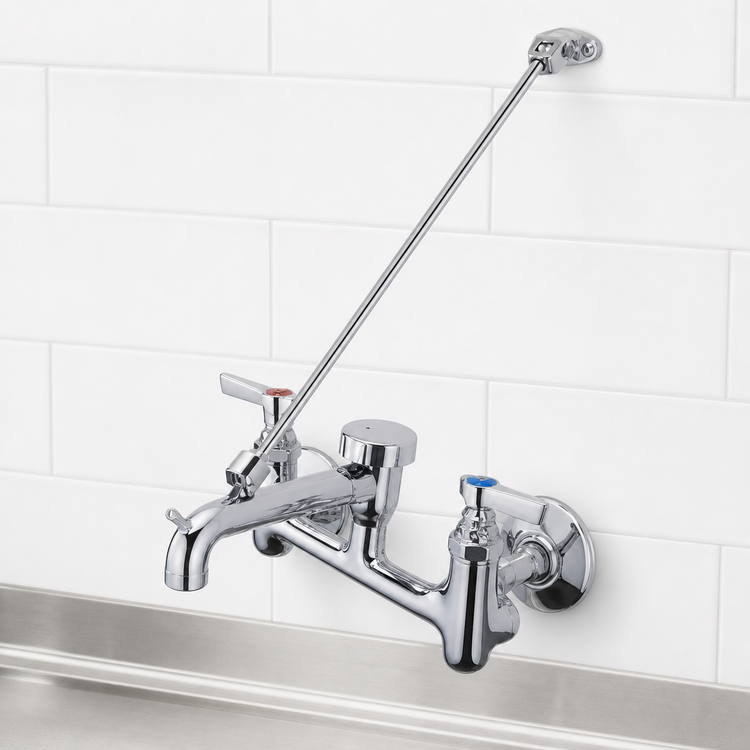 Product image #3 for Serv-Ware Wall-Mount Mop Sink Service Faucet with Vacuum Breaker Spout and Pail Hook