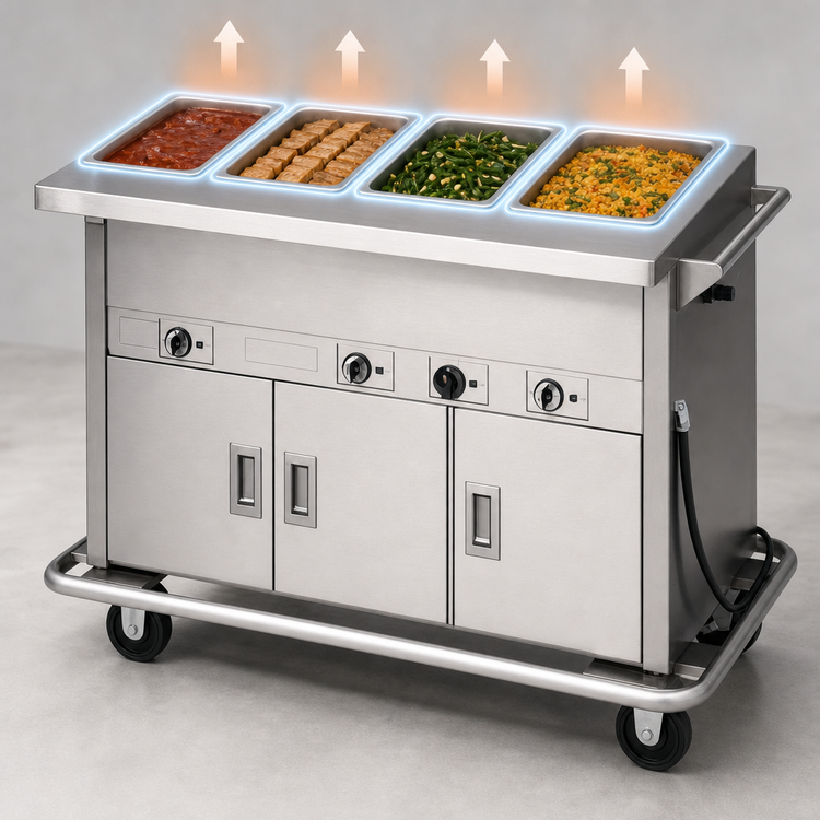 Product image #3 for Dinex ServeXpress Counter 4-Well Mobile Electric Hot Food Station