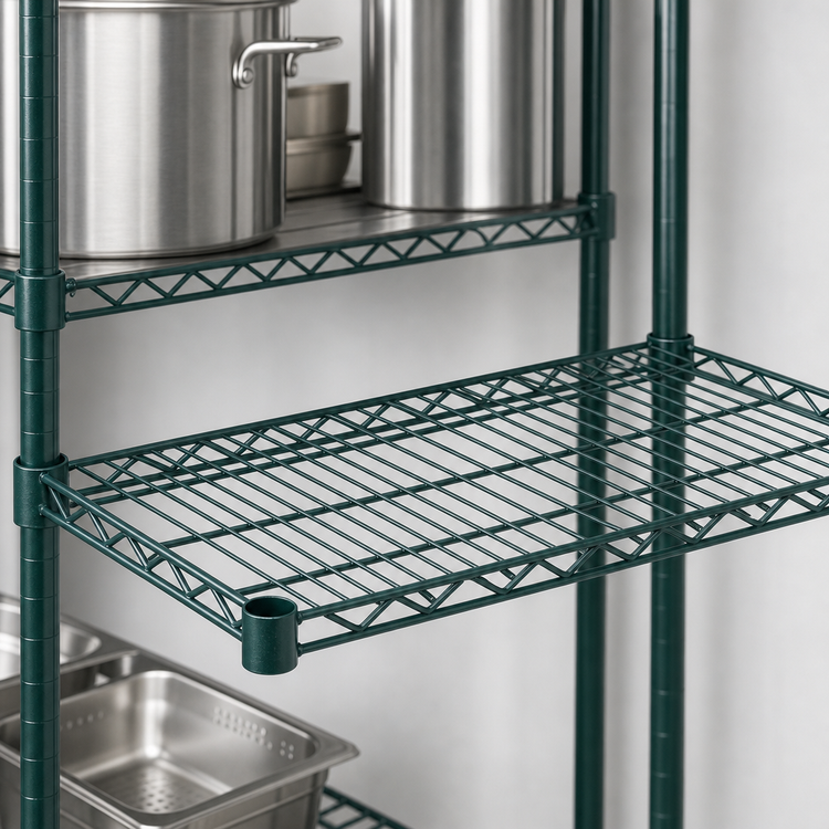 Product image #4 for Advance Tabco Special Value Series Heavy Duty 24 x 18 Inch Green Epoxy Coated Wire Shelf