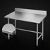 Thumbnail image #3 for Advance Tabco 84-Inch x 30-Inch 16-Gauge 304 Stainless Steel Work Table with 5-Inch Backsplash