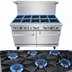 Thumbnail image #4 for CookRite 60-Inch 10-Open-Burner Propane Gas Range with 2 Standard Ovens and Hi-Shelf