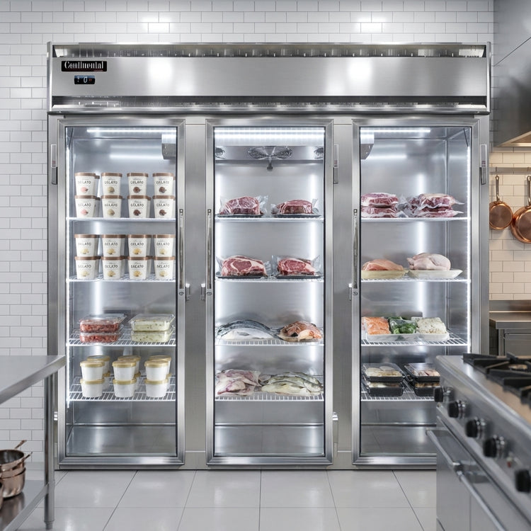 Product image #2 for Continental Refrigerator 3FNSSGD Three-Section Narrow Hinged Glass Door Display Freezer