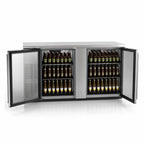 Thumbnail image #3 for Micro Matic USA Pro-Line MBB68GS-E 28 Cu. Ft. Two-Section Refrigerated Back Bar Cabinet, 2 Locking Glass Doors, Stainless Steel