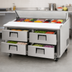 Thumbnail image #3 for Everest 47-1/2 Inch Two-Section Drawered Sandwich Prep Table with 4 Drawers, 13 Cu. Ft., Rear-Mounted Self-Contained Refrigeration