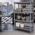 Thumbnail image #3 for Millenia 36-Inch W x 21-Inch D x 62-Inch H Polymer Stationary Starter Shelving Unit with 4 Open Grid Shelves