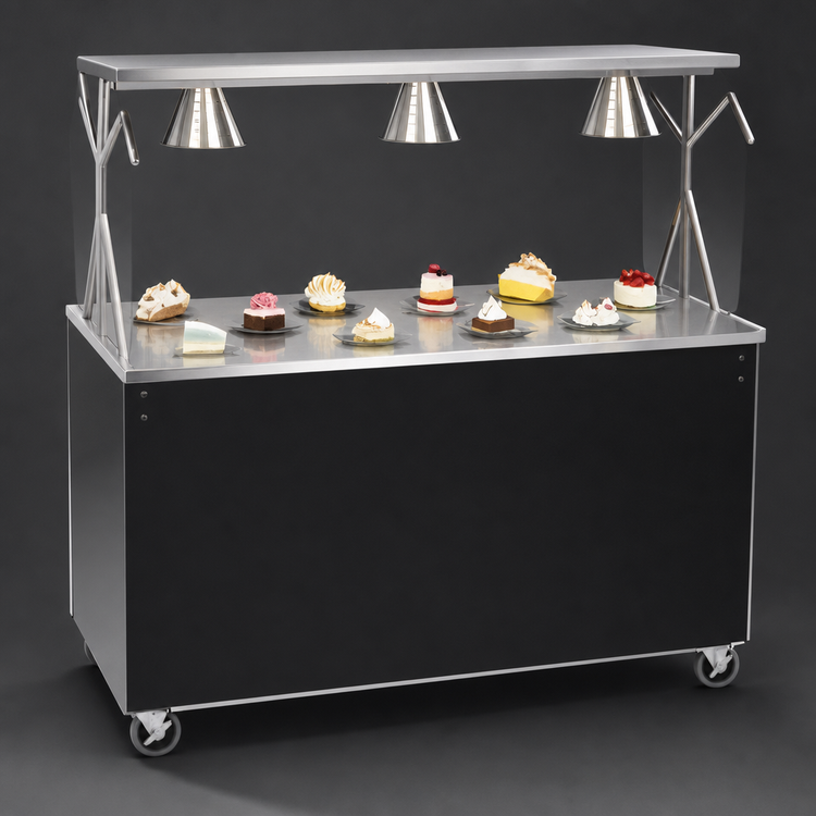 Product image #3 for Vollrath 2-Series Affordable Portable 60-Inch Cafeteria Utility Station with Solid Base and Breath Guard