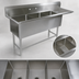 Thumbnail image #3 for John Boos Pro-Bowl 3-Compartment Sink with 18-Inch Right Drainboard, 70-3/16 x 25-1/2 In., 14-Gauge Stainless Steel