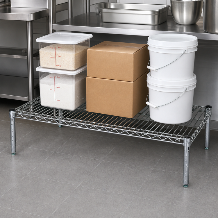 Product image #3 for Quantum Chrome-Plated Platform Dunnage Rack, 48 x 24 x 14 Inches, 600 - 800 lb Capacity