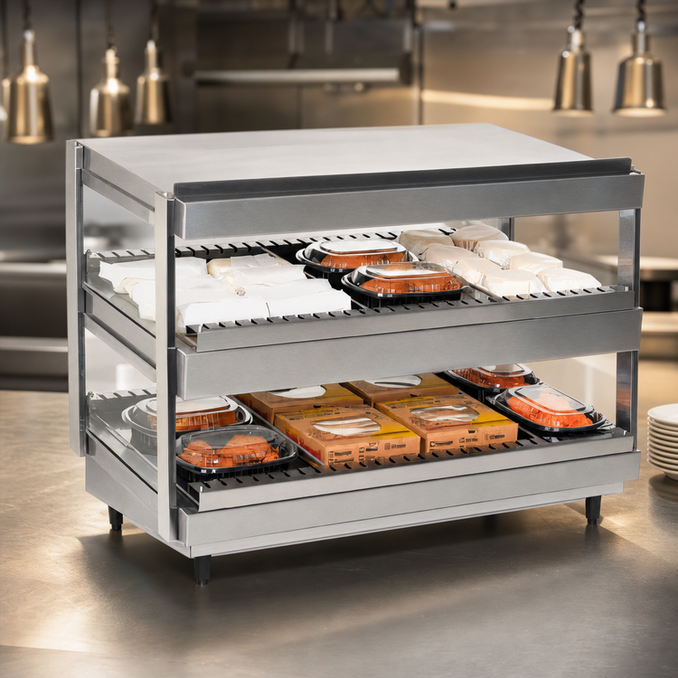 Product image #3 for Nemco 18-Inch Countertop Hot Food Shelf Merchandiser with Dual Shelves