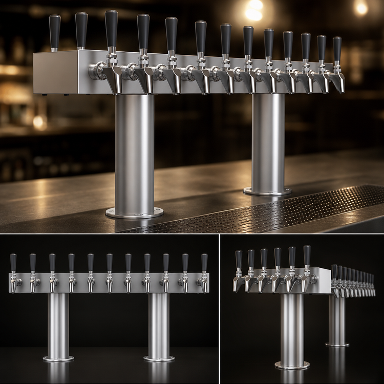 Product image #3 for 20-Faucet Double-Sided T-Head Glycol-Cooled Beer Tower, 30-Inch Overall Length