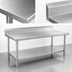 Thumbnail image #3 for John Boos Stallion 120-Inch x 36-Inch 16-Gauge 300-Series Stainless Steel Work Table with 5-Inch Backsplash