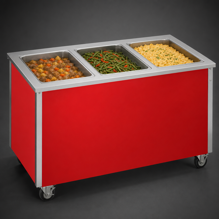 Product image #3 for Vollrath 4-Series Signature Server® 3-Well Mobile Electric Hot Food Serving Counter with Stainless Steel Top, 46 Inch W x 28 Inch D x 34 Inch H